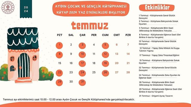 Aydın İl Halk Kütüphanesi, 2024 Yaz Etkinliklerine Başlıyor