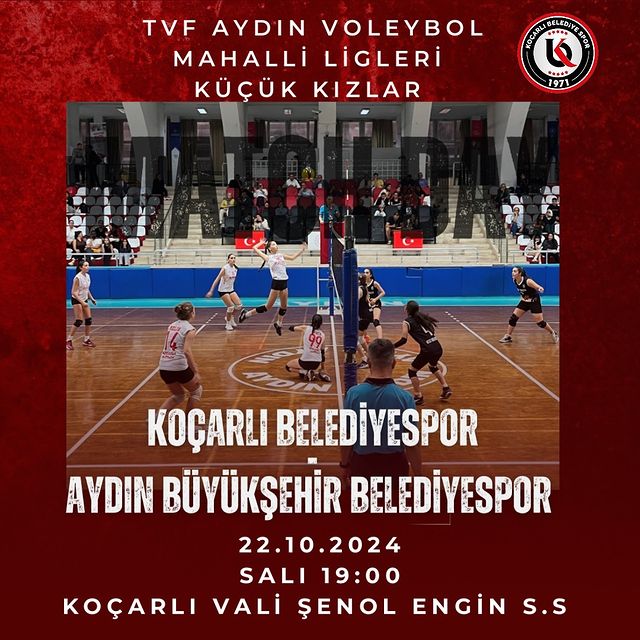 Küçük Kızlar Kategorisi'nde heyecan dorukta! Koçarlı Voleybol, 2. maçında Aydın Büyükşehir Belediyespor'u ağırlıyor.