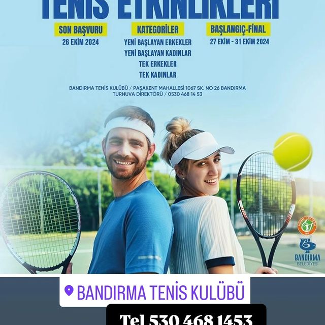 Bandırma'da Yaşasın Cumhuriyet Tenis Etkinlikleri Düzenleniyor