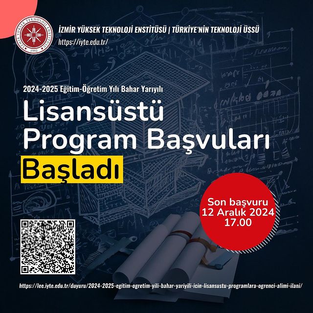 İYTE Lisansüstü Program Başvuruları Başladı