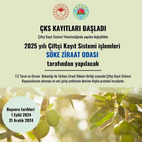 Çiftçi Kayıt Sistemi (ÇKS) Başvuru Son Tarihi 31 Aralık 2024