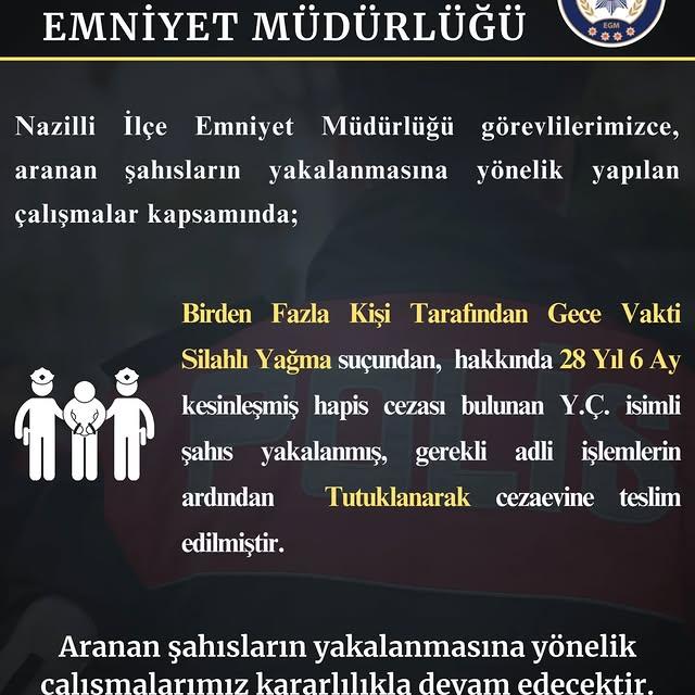 Nazilli İlçe Emniyet Müdürlüğü Yakalama Operasyonu