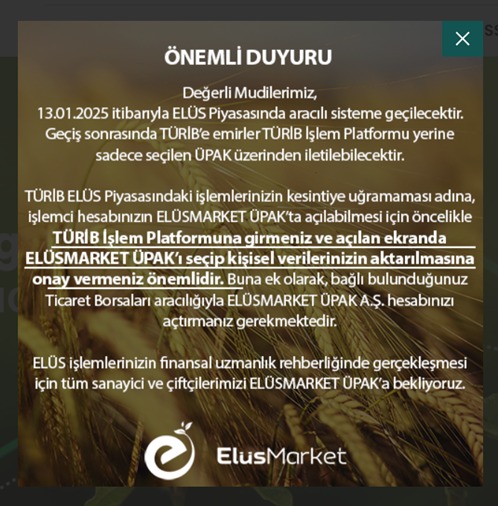 13 Ocak 2025 Tarihinde Sistemde Değişiklik Yapılacak