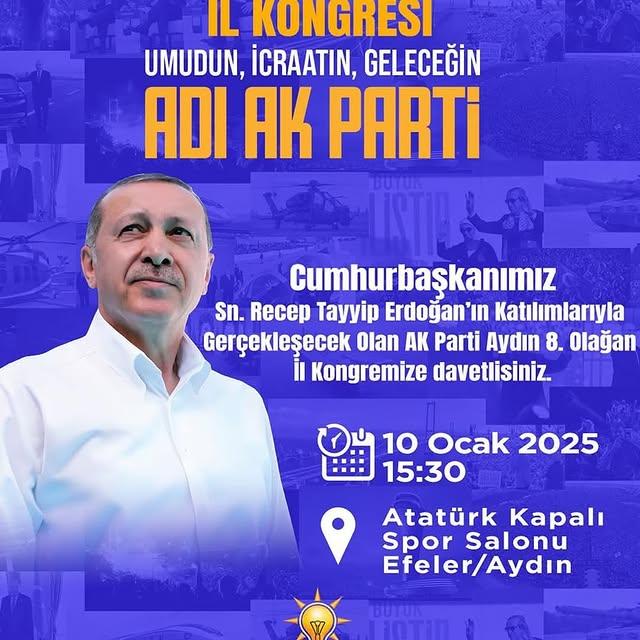 AK Parti, İncirliova İlçe Başkanlığı'nda Olağan İl Kongresi düzenleyecek