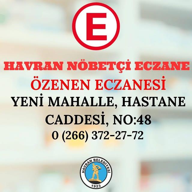 Havran'da Nöbetçi Eczane Bilgisi