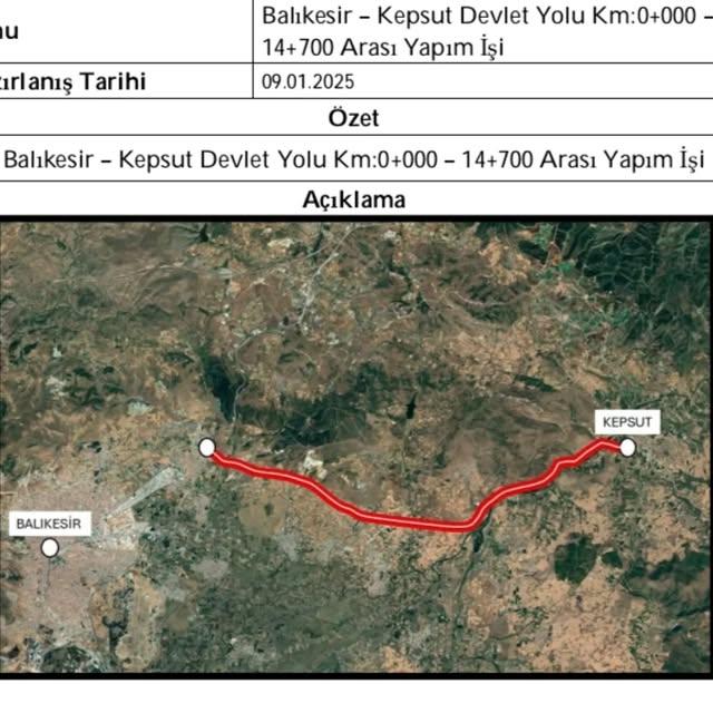 Balıkesir-Kepsut Yolu İnşaatı İçin İlk Adımlar Atıldı