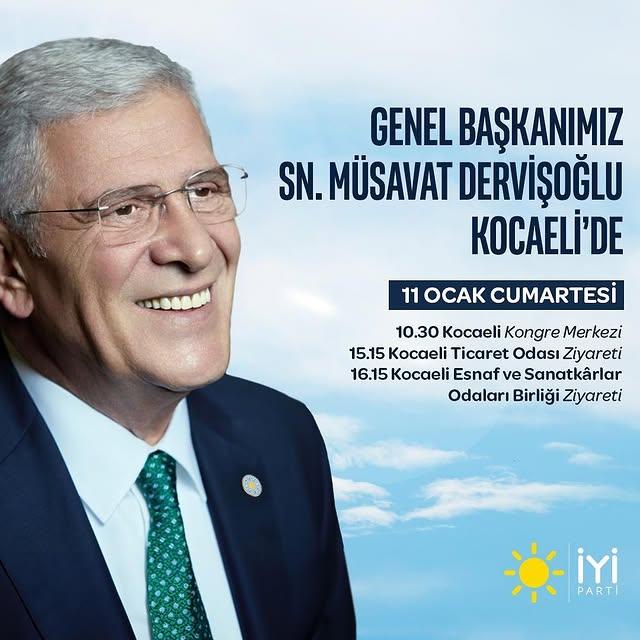 İyi Parti Genel Başkanı Müsavat Dervişoğlu, Kocaeli'nde Vatandaşlarla Buluşacak