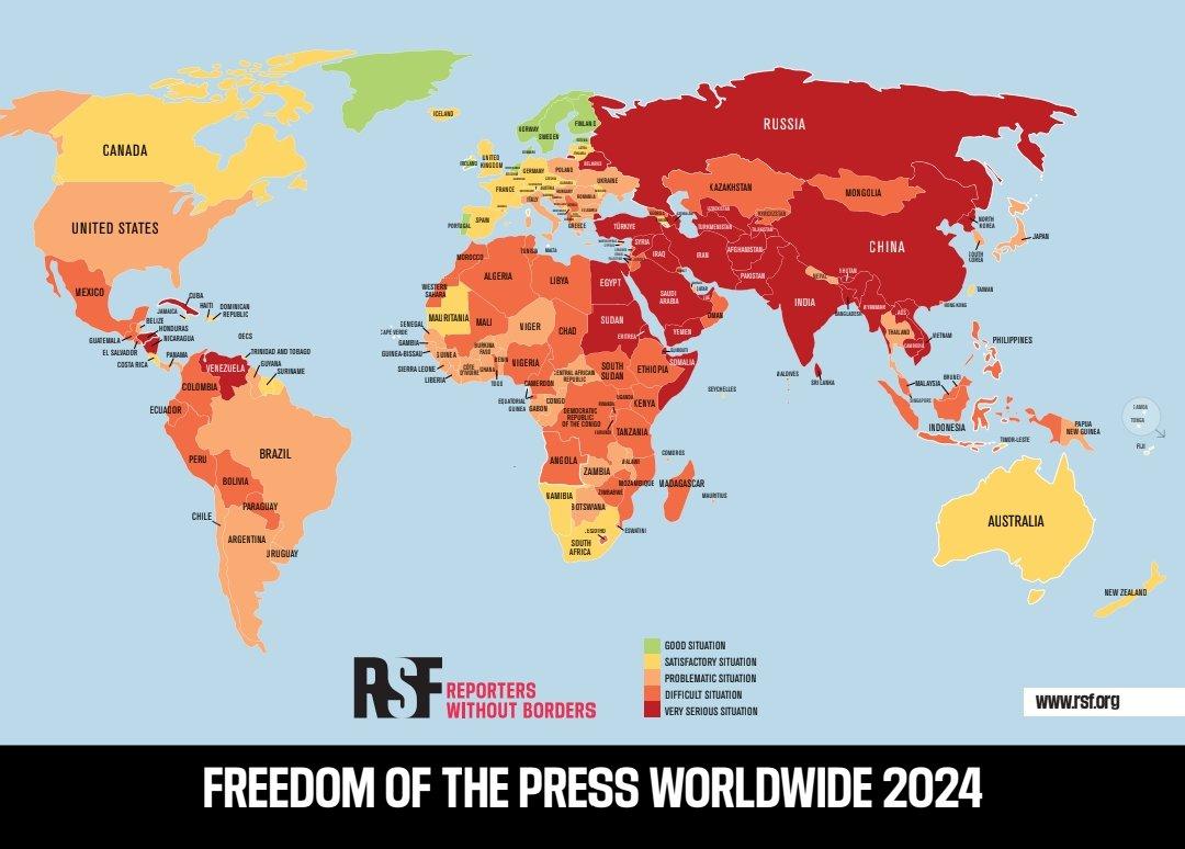 2024 Dünya Basın Özgürlüğü Endeksi