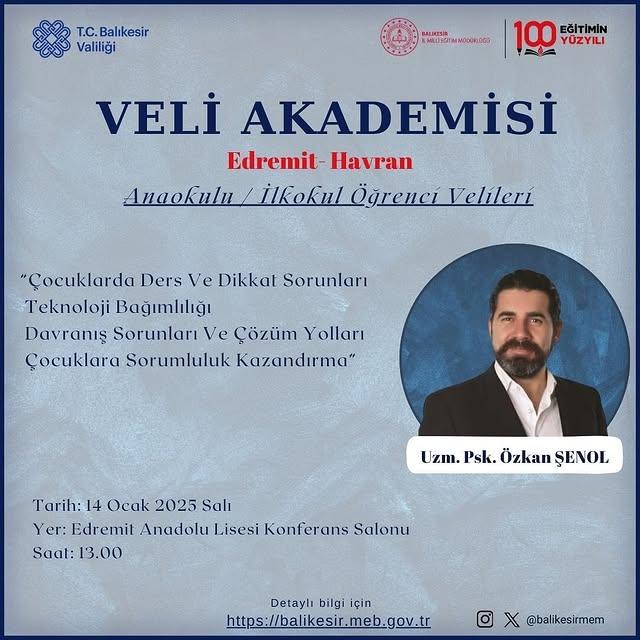 Balıkesir Veli Akademisi Velilere Rehberlik İçin Etkinlik Düzenliyor