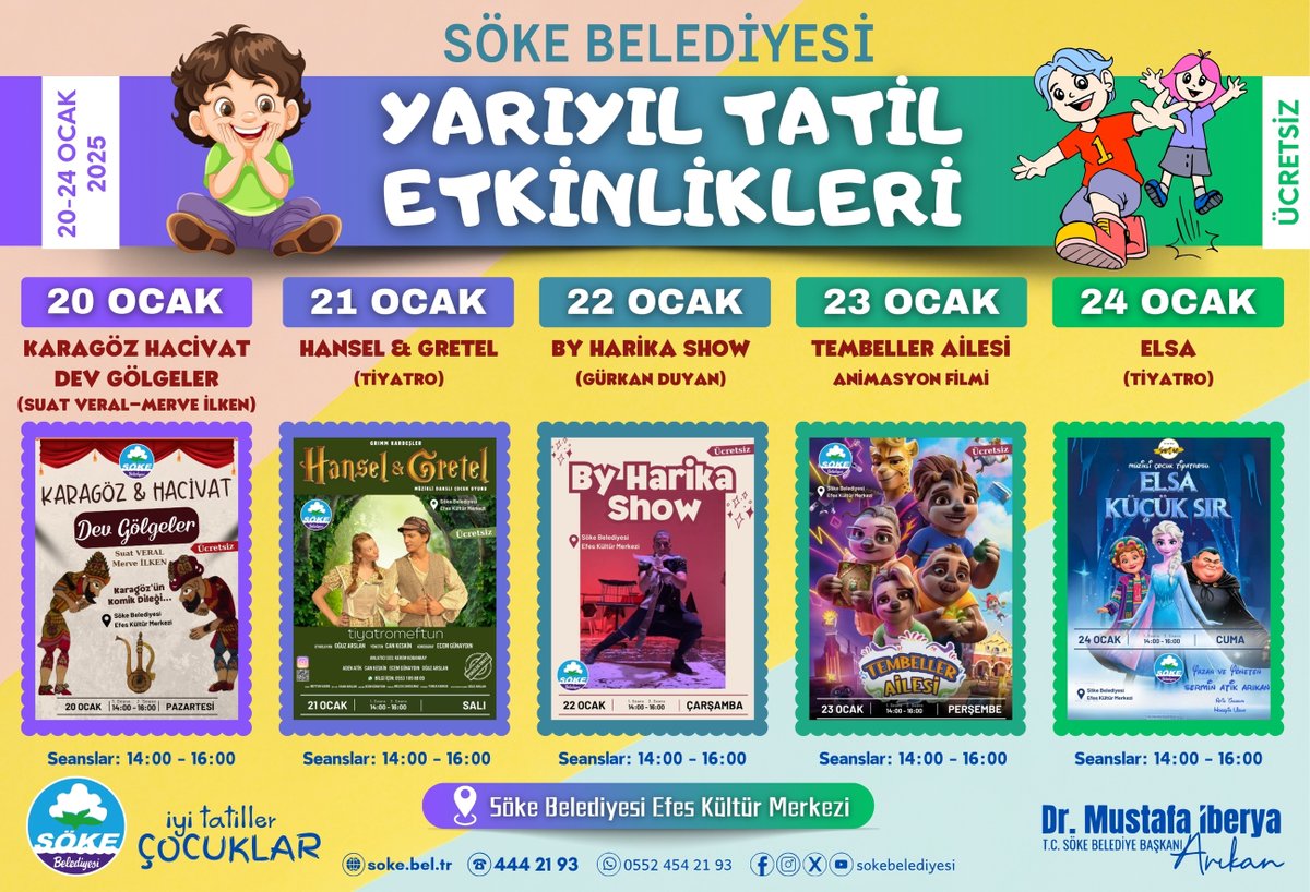 Söke Belediyesi Yarıyıl Tatili İçin Özel Etkinlikler Düzenliyor