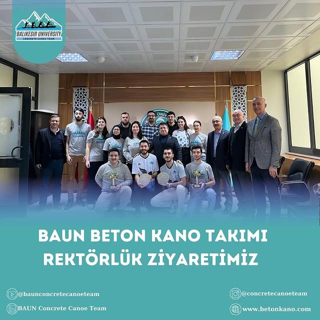 Balıkesir Üniversitesi Beton Kano Takımı Rektör Yücel Oğurlu'yu Ziyaret Etti