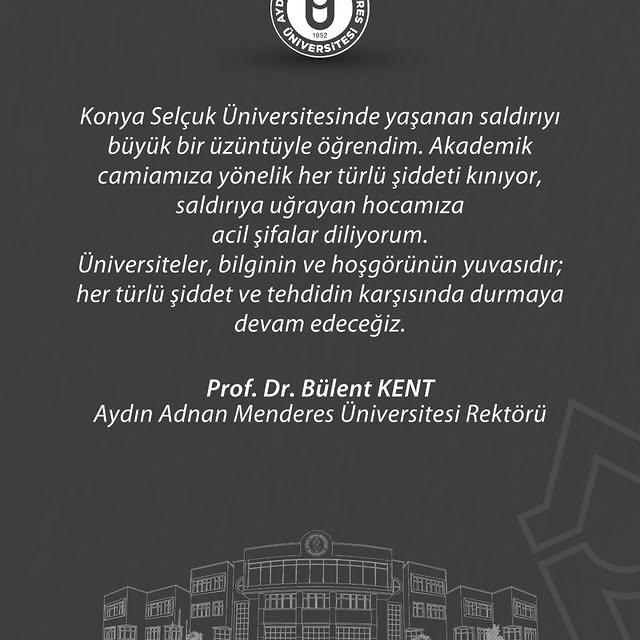 Konya Selçuk Üniversitesi'nde Yaşanan Saldırıyı Kınıyoruz