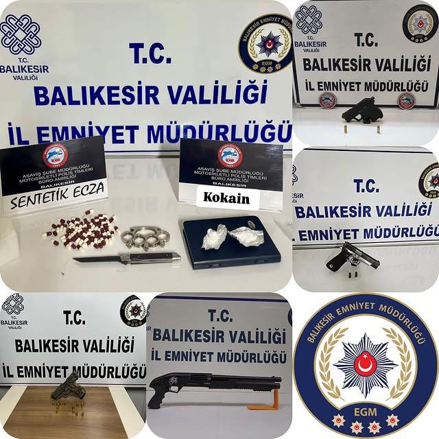 Balıkesir'de Polis Operasyonu: 100'den Fazla Şüpheli Yakalandı, Büyük Miktarda Uyuşturucu Ele Geçirildi