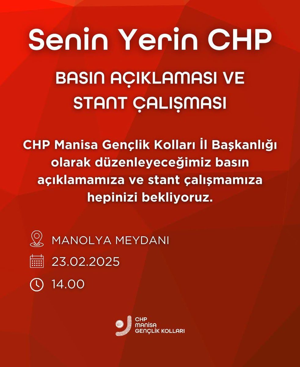 CHP Manisa Gençlik Kolları Basın Açıklaması ve Etkinlik Duyurusu