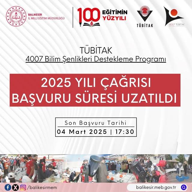 TÜBİTAK Bilim ve Toplum Destek Programları 4007: Bilim Şenlikleri Başvuruları Uzatıldı