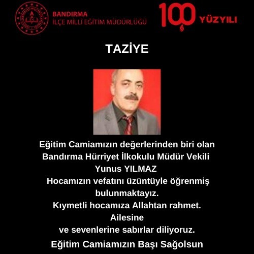 Bandırma'da Saygıyla Anılan Hürriyet İlkokulu Müdürü Yunus YILMAZ