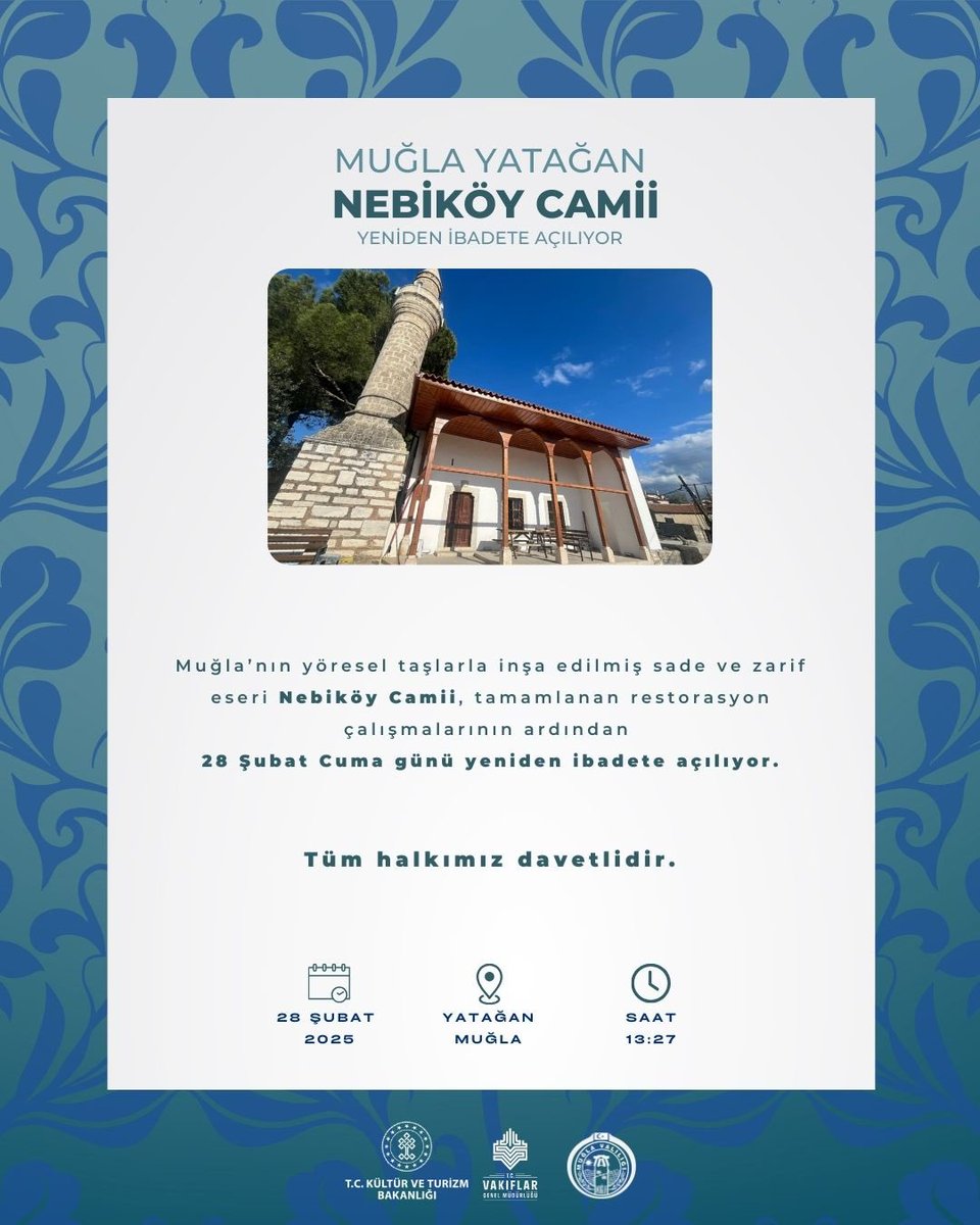 Yatağan'da Tarihi Nebiköy Camii Yeniden İbadet için Açıldı