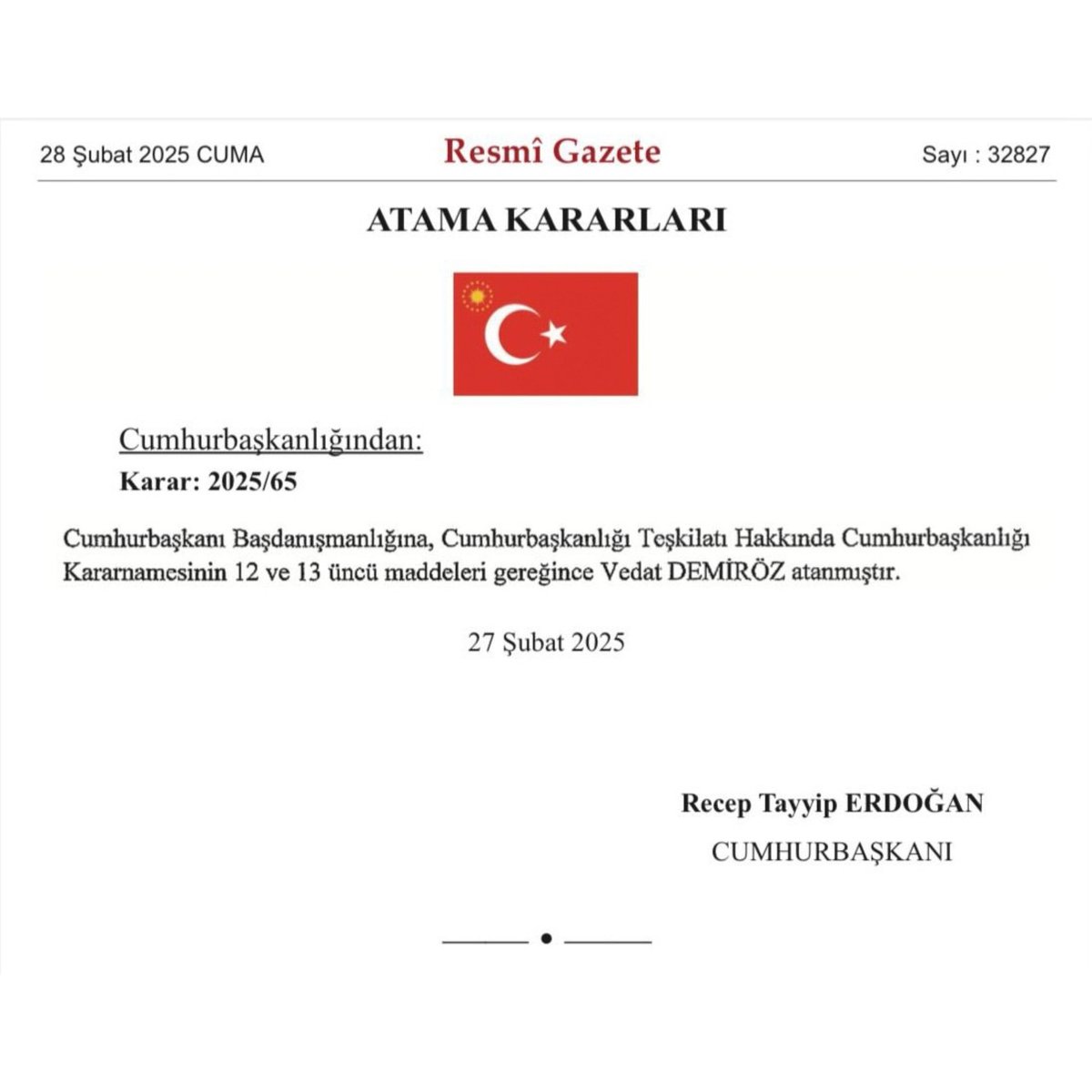 Yeni Cumhurbaşkanı Başdanışmanı Vedat Demiröz, Başarılara Doğru Yola Çıkıyor