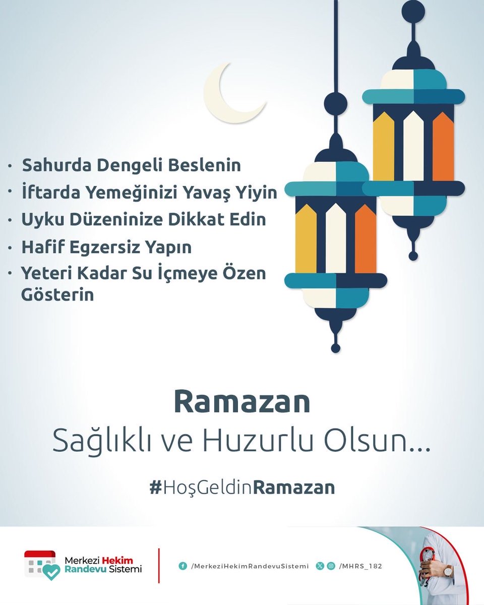 Sağlık Bakanlığı: Sağlıklı ve Huzurlu Bir Ramazan Geçirmek İçin Öneriler