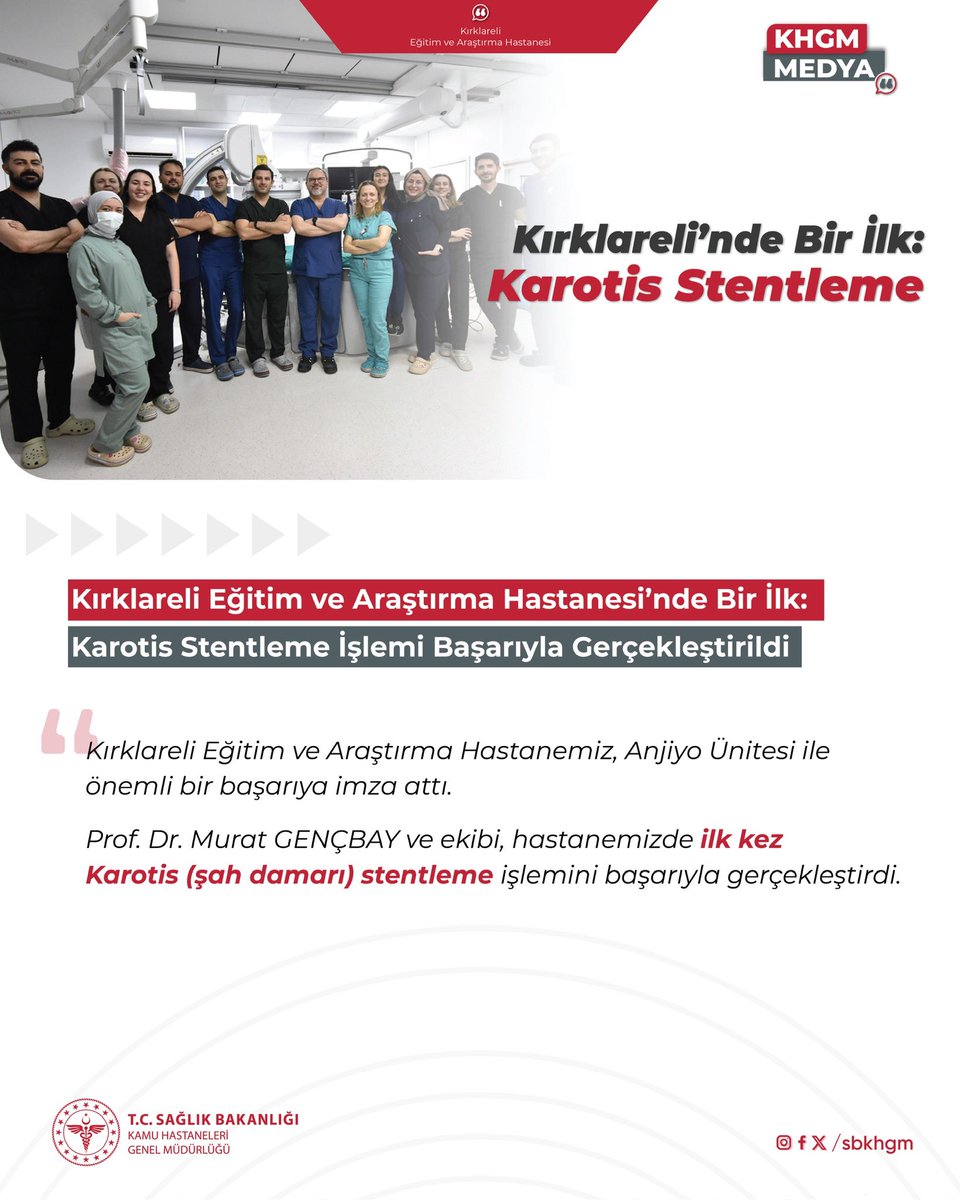 Kırklareli'de İlk Karotis Stentleme İşlemi Başarıyla Gerçekleşti