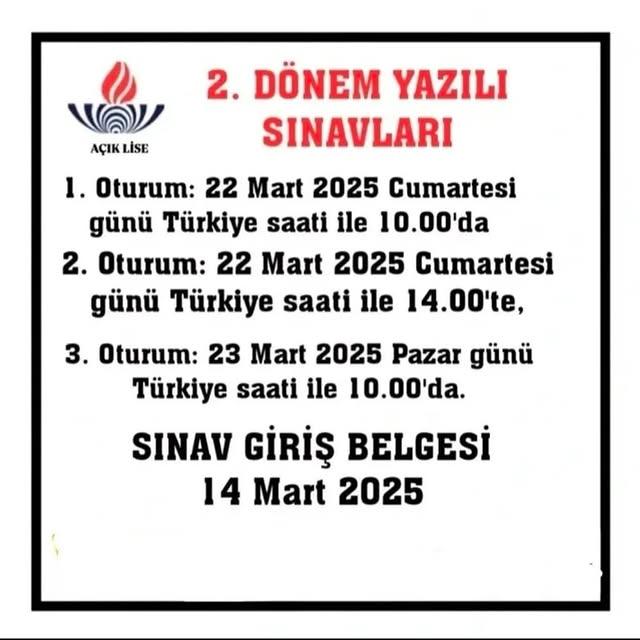 Açık Lise ve Ortaokul Sınav Takvimleri Yayınlandı