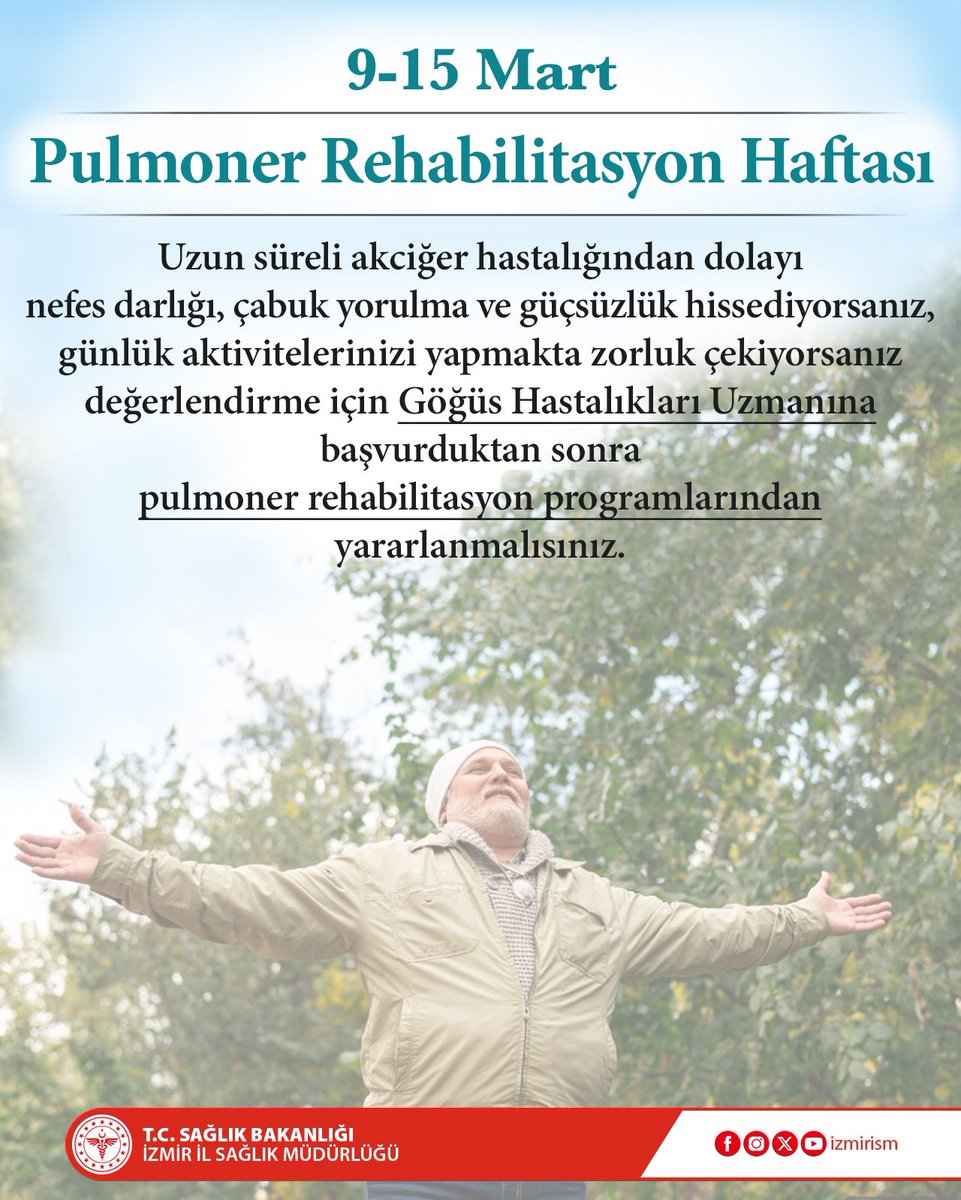 İzmir'de Pulmoner Rehabilitasyon Haftası Etkinlikleri: Nefes Al, Hareket Et, Yaşadığını Fark Et