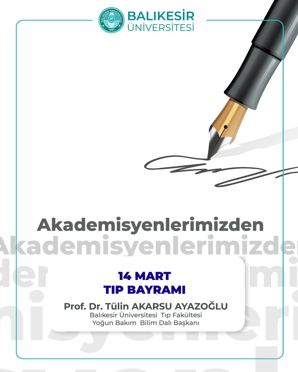 Balıkesir Üniversitesi Tıp Fakültesi'nden Tıp Bayramı Mesajı