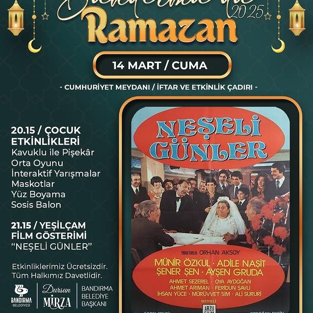 Bandırma'da İftar Çadırında Çocuklara Özel Eğlence ve Yeşilçam Nostaljisi