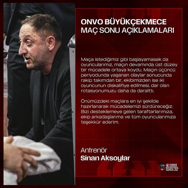 Karşıyaka Basketbol, Onvo Büyükçekmece Maçını Değerlendirdi