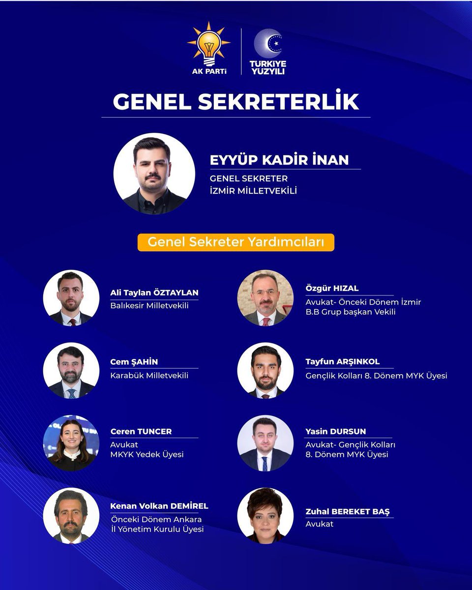 AK Parti'de Genel Sekreter Yardımcıları Açıklandı