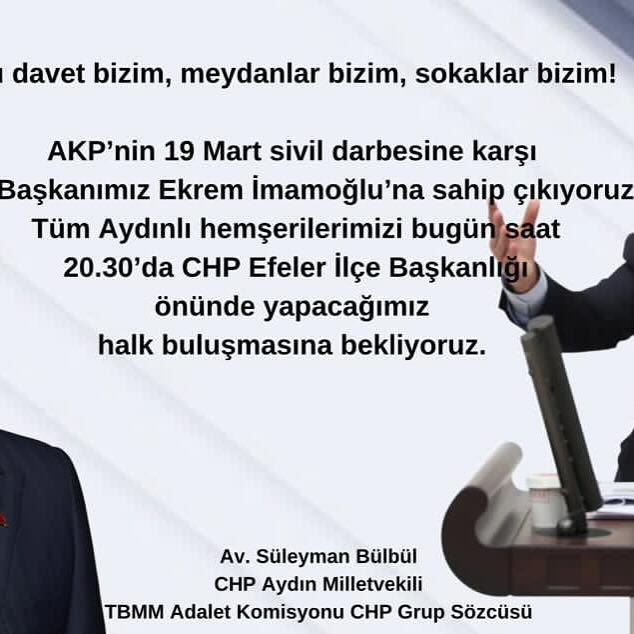 CHP'li Bülbül, İmamoğlu'na Destek Açıklamasıyla Halk Toplantısı Düzenliyor