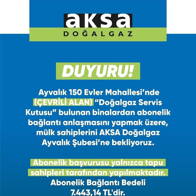 Ayvalık 150 Evler Mahallesi'nde Doğalgaz Abonelik İşlemleri Başladı