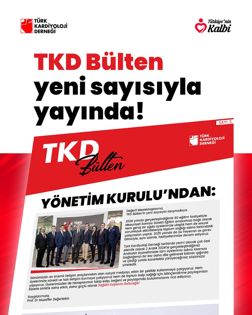 Türk Kardiyoloji Derneği'nin Yeni Bülteni Yayınlandı: Kardiyoloji Dünyasından Güncel Gelişmeler ve Etkinlikler