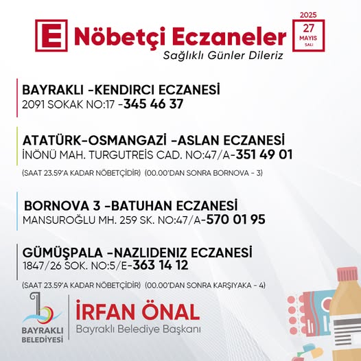 Bayraklı'da Nöbetçi Eczaneler Bilgilendirme Hizmeti Başlatıldı