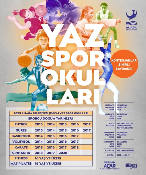 Aliağa Belediyesi Yaz Spor Okulları Başlıyor