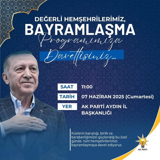 AK Parti Aydın Milletvekili Savaş, Bayramlaşma Programında Hemşehrileriyle Buluşacak