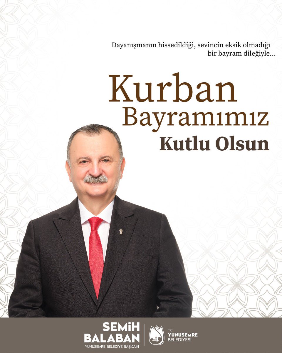 Yunusemre Belediyesi Kurban Bayramı Mesajı Yayınladı