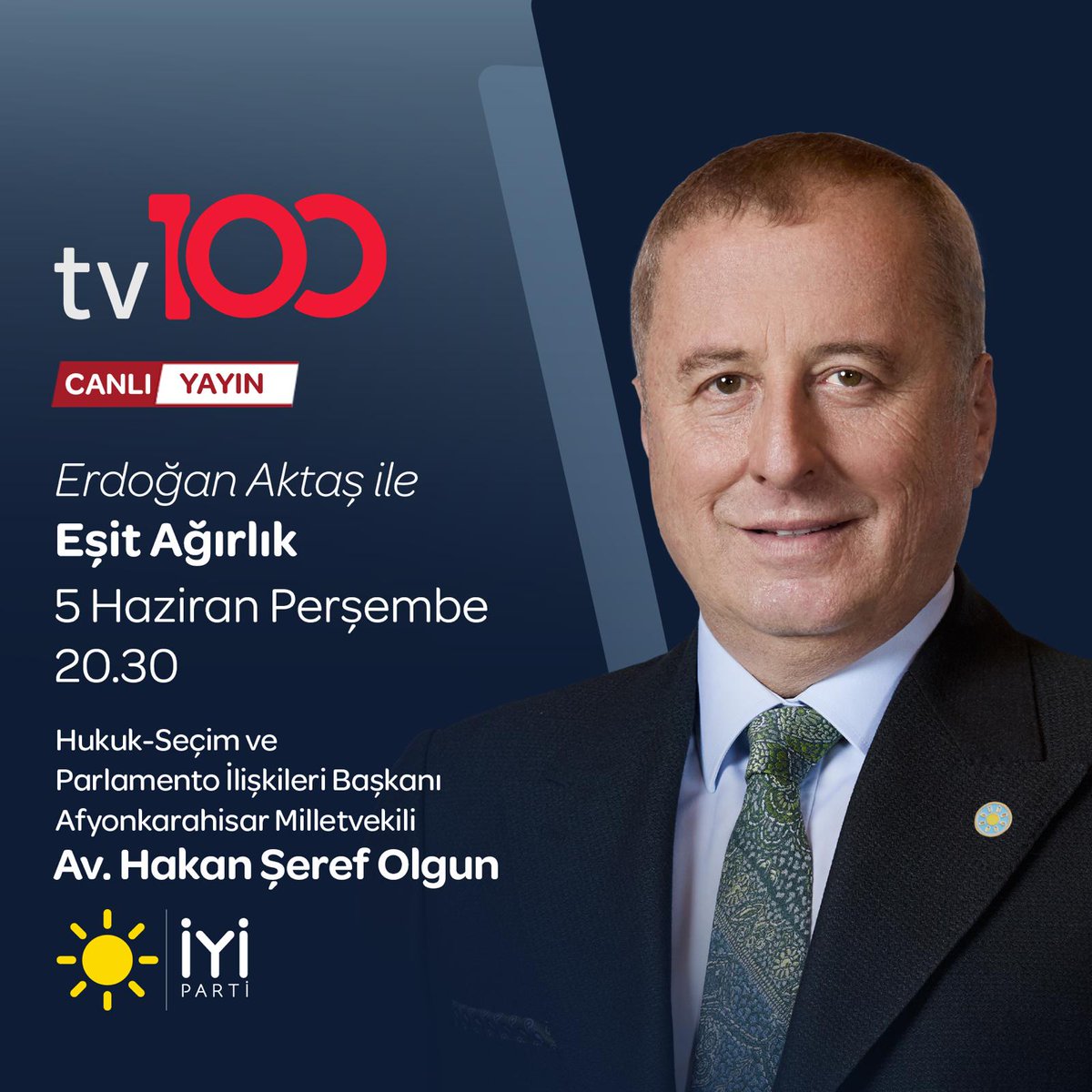 İyi Parti Milletvekili Olgun, TV100 EşitAğırlık Programına Konuk Oluyor